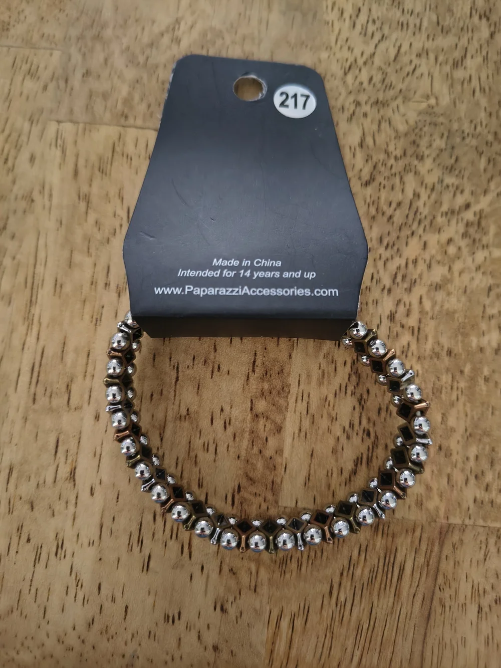 paparazzi Tri-Tone Metal Stretch Bracelet in Silver, Gold, Rose-Gold